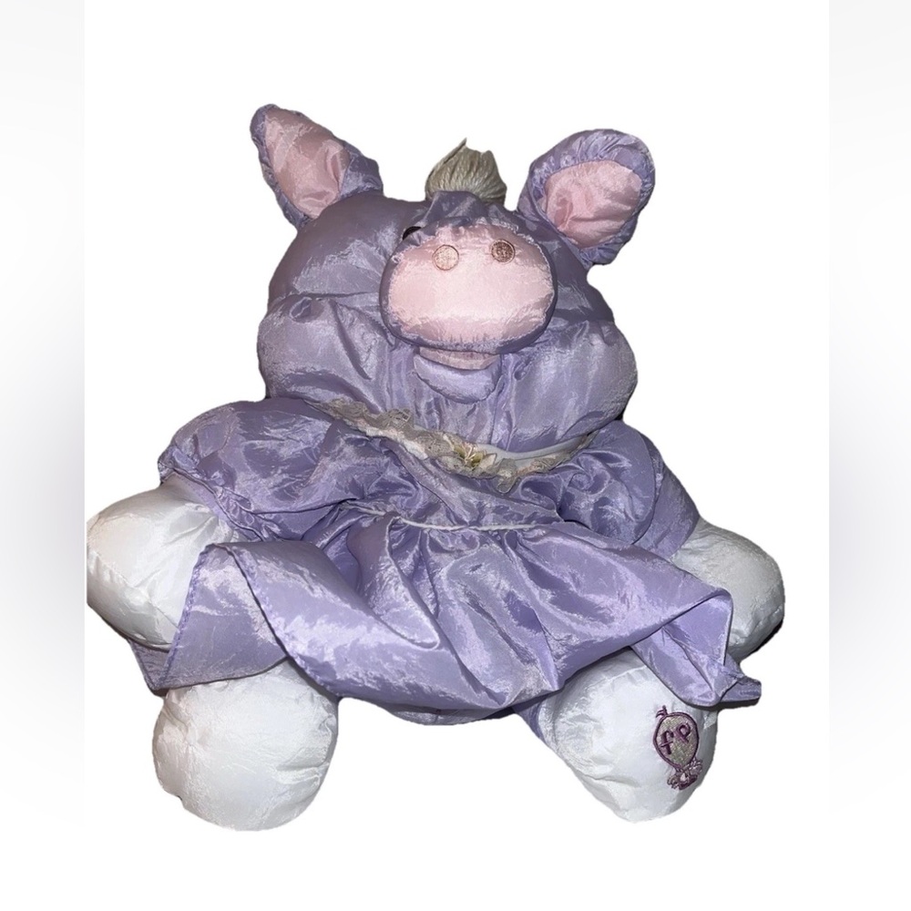 Puffalump 80s Plush Fisher Price Lavender Purple Pig w/ Dress 1987 16” VTG EUC - Picture 4 of 7